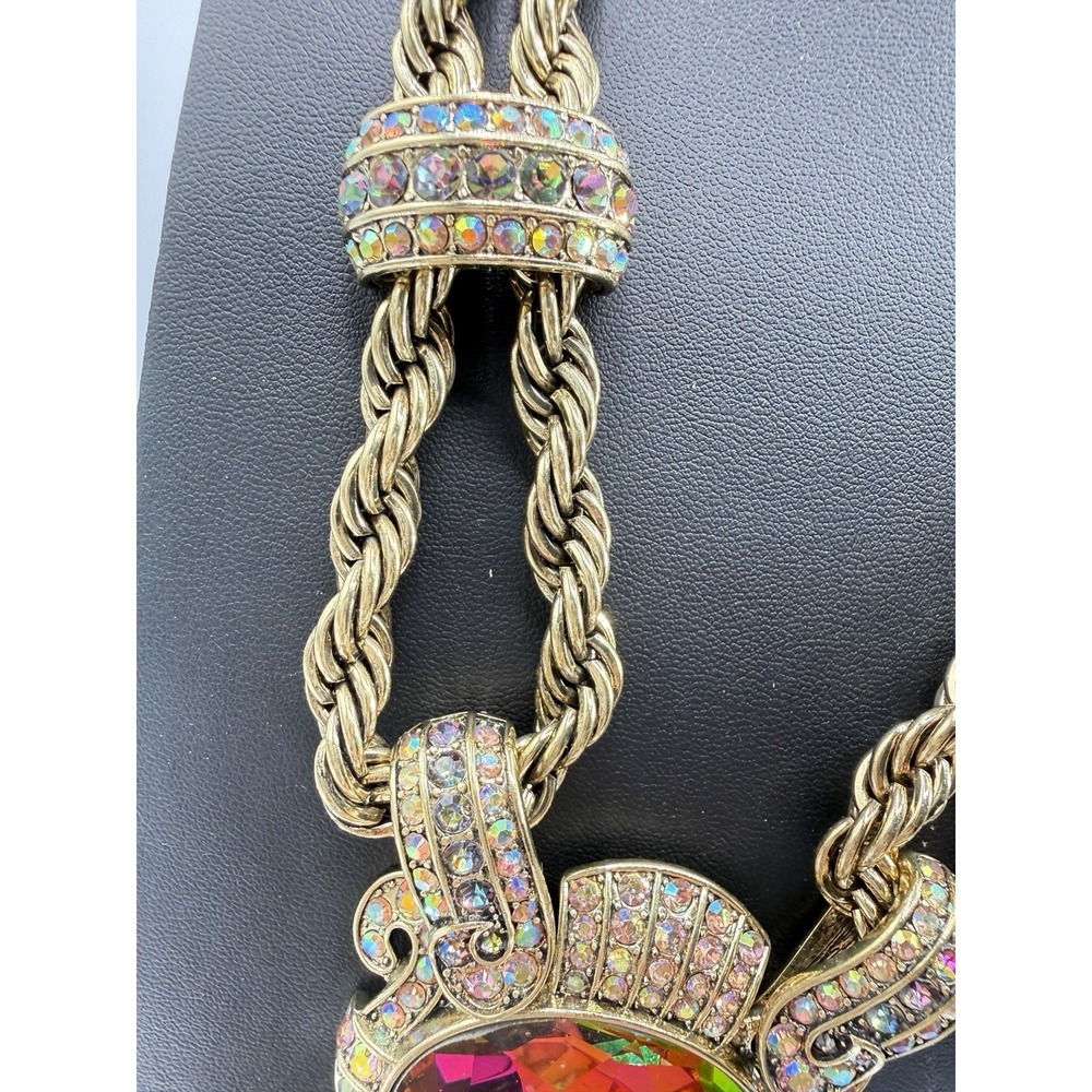 Heidi Daus Chain Of Events AURORA BOREALIS Necklace STUNNING MULTI COLOR NEW - Picture 7 of 11